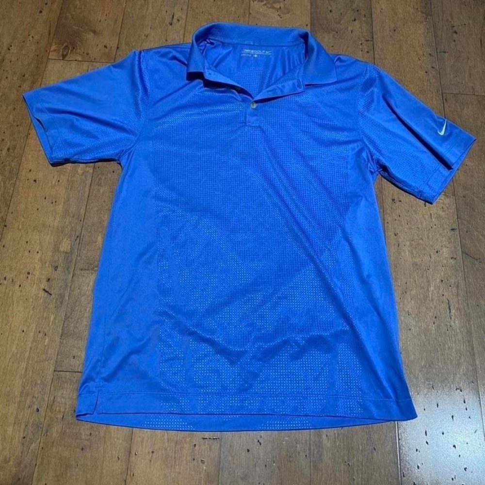 Nike Golf Dri-Fit Zonal Cooling Blue Polo Shirt Size Small